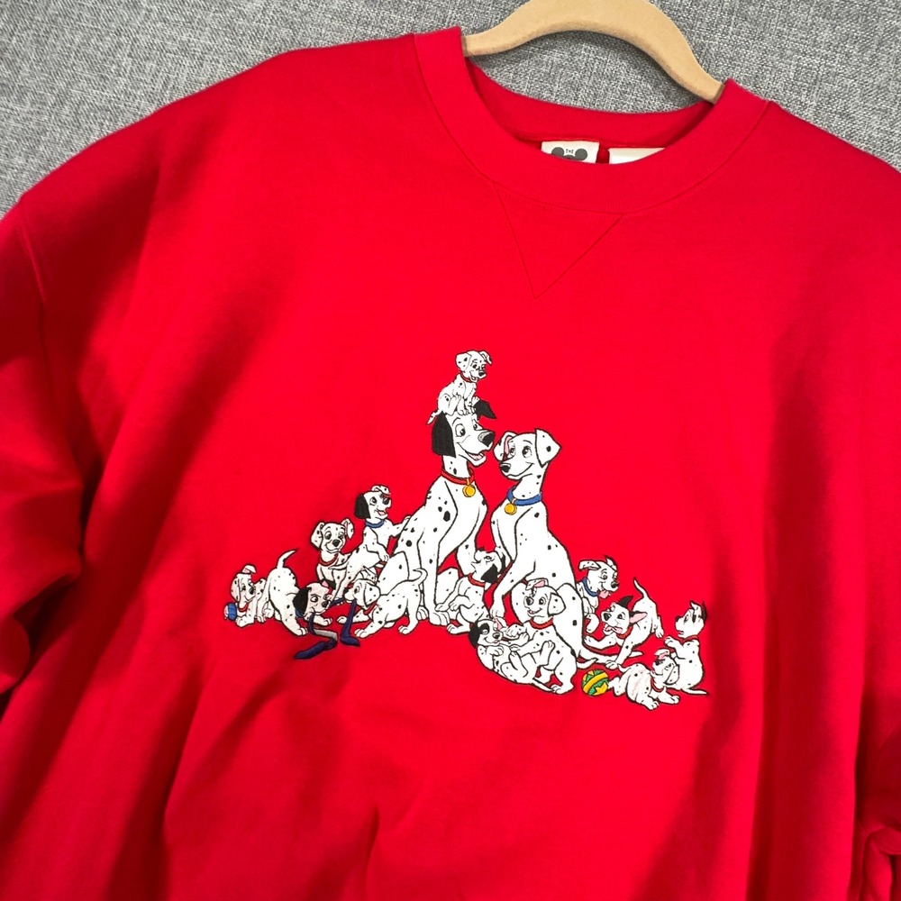 Vintage Disney Catalog 101 Dalmatians Sweatshirt Size XL Red Embroidered 90s